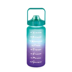 ATTRO Motivational 2 Liter Sports Bottle with Straw