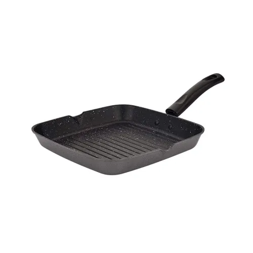 Image of Attro Non-Stick Aluminium Gas Compatible Grill Pan, 24 Cm