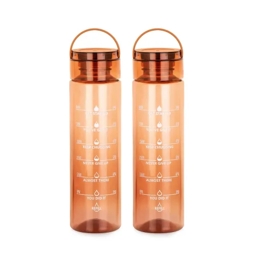 Image of ATTRO Oxy Motivational 1000ml Water Bottle - Time Markers & Inspirational Slogans Mentioned Encourages More Water Intake