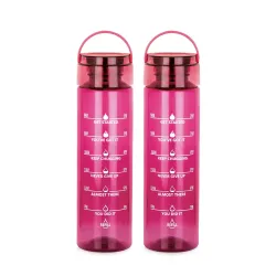 ATTRO Oxy Motivational 1000ml Water Bottle - Time Markers & Inspirational Slogans Mentioned Encourages More Water Intake