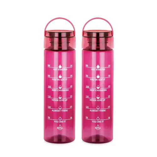 Image of ATTRO Oxy Motivational 1000ml Water Bottle Set of 2