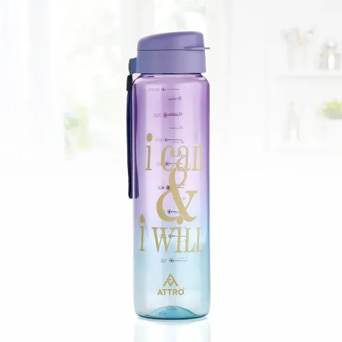 Image of ATTRO Plastic Sports Buddy Deluxe Water Bottle BPA-Free with Leak-Proof Flip-Top