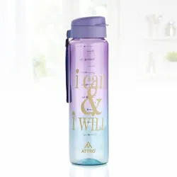 ATTRO Plastic Sports Buddy Deluxe Water Bottle BPA-Free with Leak-Proof Flip-Top Cap, Dual-Color for Gym, School, Office & Outdoor Use Purple Blue 800ml