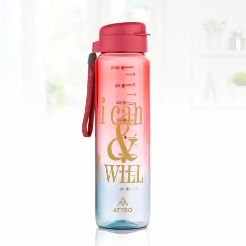 Image of ATTRO Plastic Sports Buddy Deluxe Water Bottle BPA-Free with Leak-Proof Flip-Top Cap