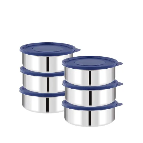Image of ATTRO Prime 250ml Stainless Steel Airtight Containers Set of 6