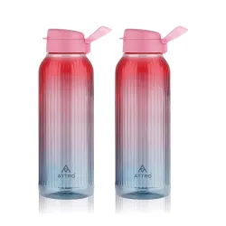 ATTRO Prime Linear Deluxe Water Bottle-Set of 2-Red Blue-1.5L