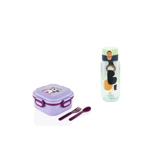 Image of ATTRO Prime Quick Bite Lunch Box with Ben Water Bottle, School Tiffin Combo