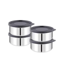 ATTRO Prime Stainless Steel Single Wall Storage Containers Airtight & Leak Proof Containers for Office Use, School, Picn