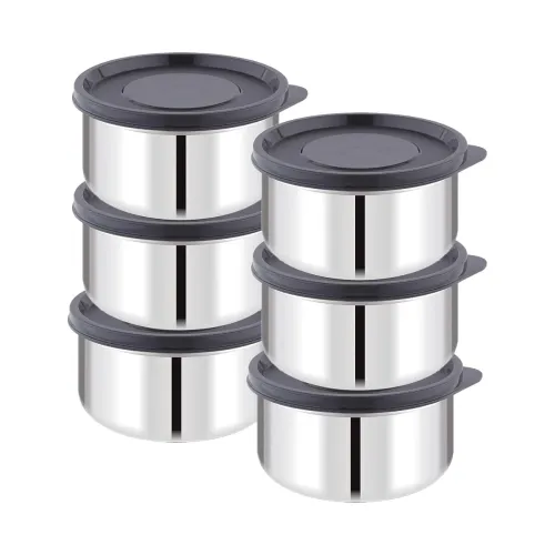 Image of ATTRO Prime Stainless Steel Single Wall Storage Containers (Set Of 6)