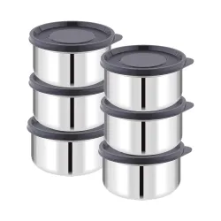 ATTRO Prime Stainless Steel Single Wall Storage Containers (Set Of 6)