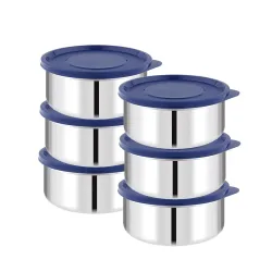 ATTRO Prime Stainless Steel Single Wall Storage Containers (set of 6)