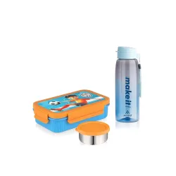ATTRO Prime Treat Time Lunch Box with Sipstar Water Bottle, School Tiffin Combo-Blue
