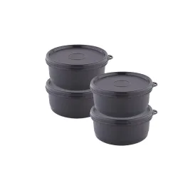 ATTRO Set of 4 Micron Stainless Steel Double Wall Storage Containers