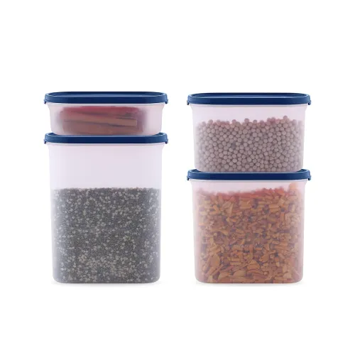 Image of Attro SKY Oval 4-Piece Airtight Kitchen Storage Containers – Blue