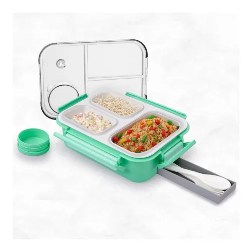 Image of ATTRO Smart 3 Compartment Lunch Box with Small Container