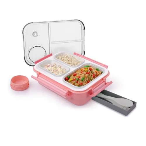 Image of ATTRO Smart 3 Compartment Lunch Box with Small Container