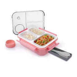 ATTRO Smart 3 Compartment Lunch Box with Small Container