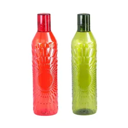 Attro Sparkle 1L Plastic Water Bottle Set of 2 (Assorted)