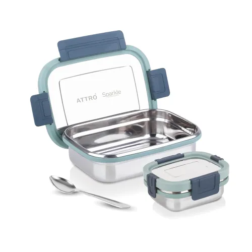Image of ATTRO Sparkle Steel Lunch Box 2Piece SeT