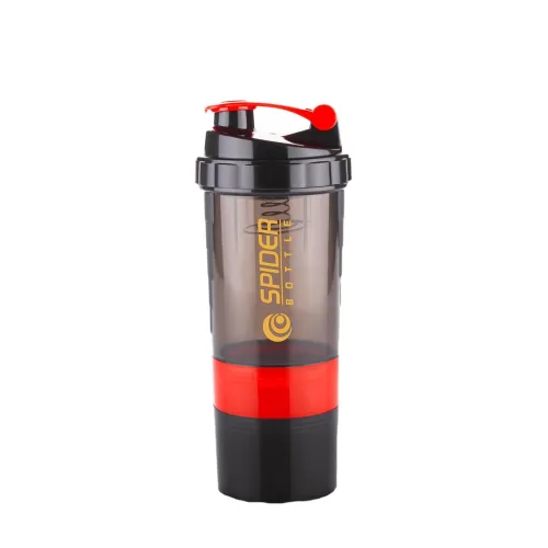 Image of ATTRO Plastic Spider Shaker Bottle with Storage 300ml Protein Mixer Bottle with Compartment for Supplements, BPA-Free, L