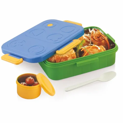 Image of ATTRO TicTac Plastic Lunch Box – 3 Compartment Bento Tiffin