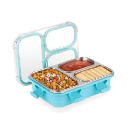 ATTRO Trio Meal Stainless Steel Lunch Box 