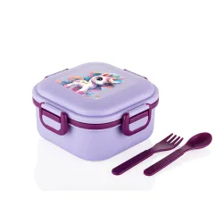 ATTRO Unicorn Magic Lunch Box (800 ml, Lavender)