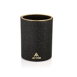 Attro Pen Stand Wooden Designer Round Pen Holder Multipurpose Wooden Desk Organizer Perfect for Study Table, Office Desk