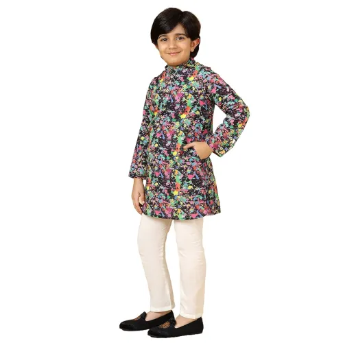 Image of A.T.U.N. (ALL THINGS UBER NICE) Multi Color Spalsh Kurta & Pyjama Set