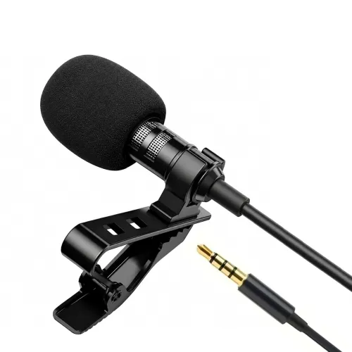 Image of AU-500 3.5mm Clip-On Collar Microphone for Recording