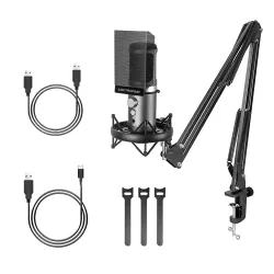 Audio Array AM-C25 USB Condenser Mic Kit w/ Boom Arm & Pop Filter