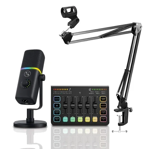 Image of Audio Array RGB Gaming Mic Bundle with USB/XLR Microphone Streaming Mic Kit 