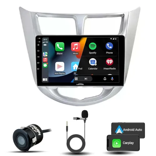 Image of Audio Wheels Wireless CarPlay & Stereo Auto 9inch 1280P Car Android Display with Gorilla Glass |