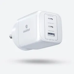 Auklet 65W GaN Fast Wall Charger, with PD & PPS Support, USB 2C, 1A Port, BIS Certified, Compatible with All iPhones, iP