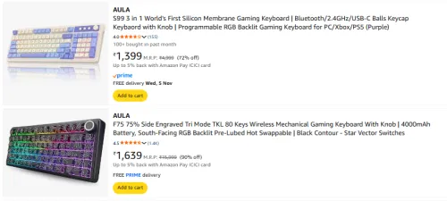 Image of AULA Keyboard Minimum up to 90% Discount