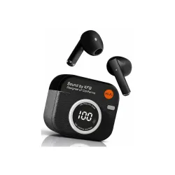 Aura TWS Earbuds with Digital Display, BT 5.49+ENC for Clear Calling, Low Latency Gaming Wireless Headphone, 36 Hours Play, Immersive Sound, Touch Control, IPX4 & Voice Assistance. (Black)