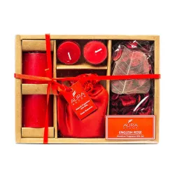 AuraDecor Wax Candle Gift Set || Air Freshener || Pillar Candle || Potpourri || Acrylic Tealight Candles || Gift Set || 