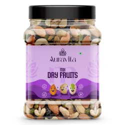 Auravita Mix Dry Fruit 500GM | Healthy Mixed Nuts and Seed with Almonds, Cashews, Dates, Pumpkin Seeds, Candied Amla | R