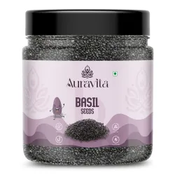 Auravita Premium Raw Sabja Basil Seeds 250g Pure
