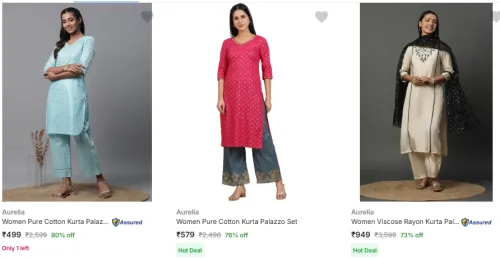 Image of Aurelia Women's Ethnic Sets Upto 80% Discount