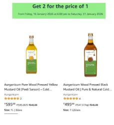 Aurganicum Mustard Oil Buy 1 Get 1 Free