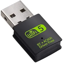 AUSHA ® 2 in 1 Bluetooth WiFi (2.4/5Ghz) Wireless Network External Receiver, Mini WiFi Adapter for PC/Laptop/Desktop