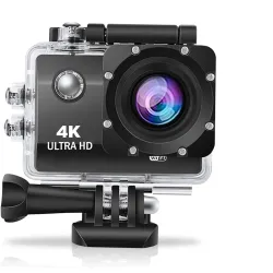AUSHA® 4K 30fps Action Camera withWiFi, 170 Degree Wide Angle, 16 MP Image Resolution CMOS Sensor, 30m Water Resistance