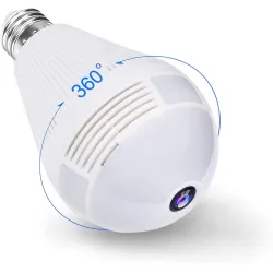 AUSHA 1080P WiFi Fisheye Security Camera Bulb – White