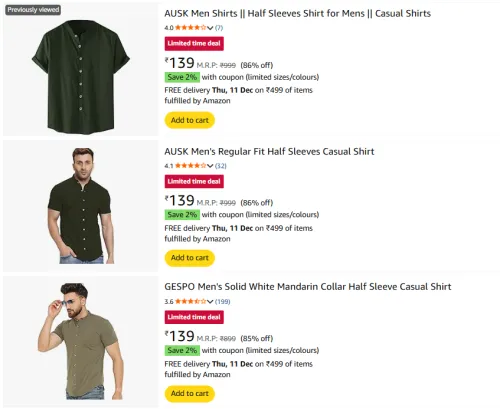 Image of AUSK Men’s Shirt & T-Shirt Loot @ Starting ₹139