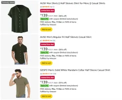 AUSK Men’s Shirt & T-Shirt Loot @ Starting ₹139
