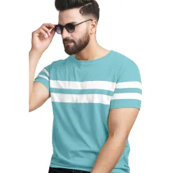 AUSK T-Shirt for Mens Double Stripes on Chest