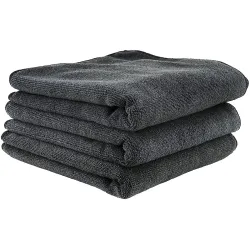 Auto Hub Microfiber Cloth for Car - 350 GSM (40x40 CM) Car Cleaning Cloth, Thick Plush, Lint Free, Streak Free Microfiber Cloth for Bike & Car Washing & Drying Pack of 3-Grey