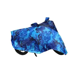 Auto Pearl Ocean Blue Water Proof Bike Body Cover with Mirror Pockets, Buckle Belt, Carry Bag Compatible with Aviator