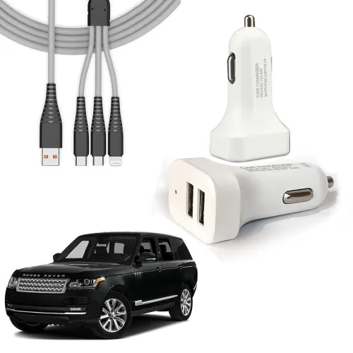 Image of Auto Pearl Fast Car Charger with 3-in-1 Cable
